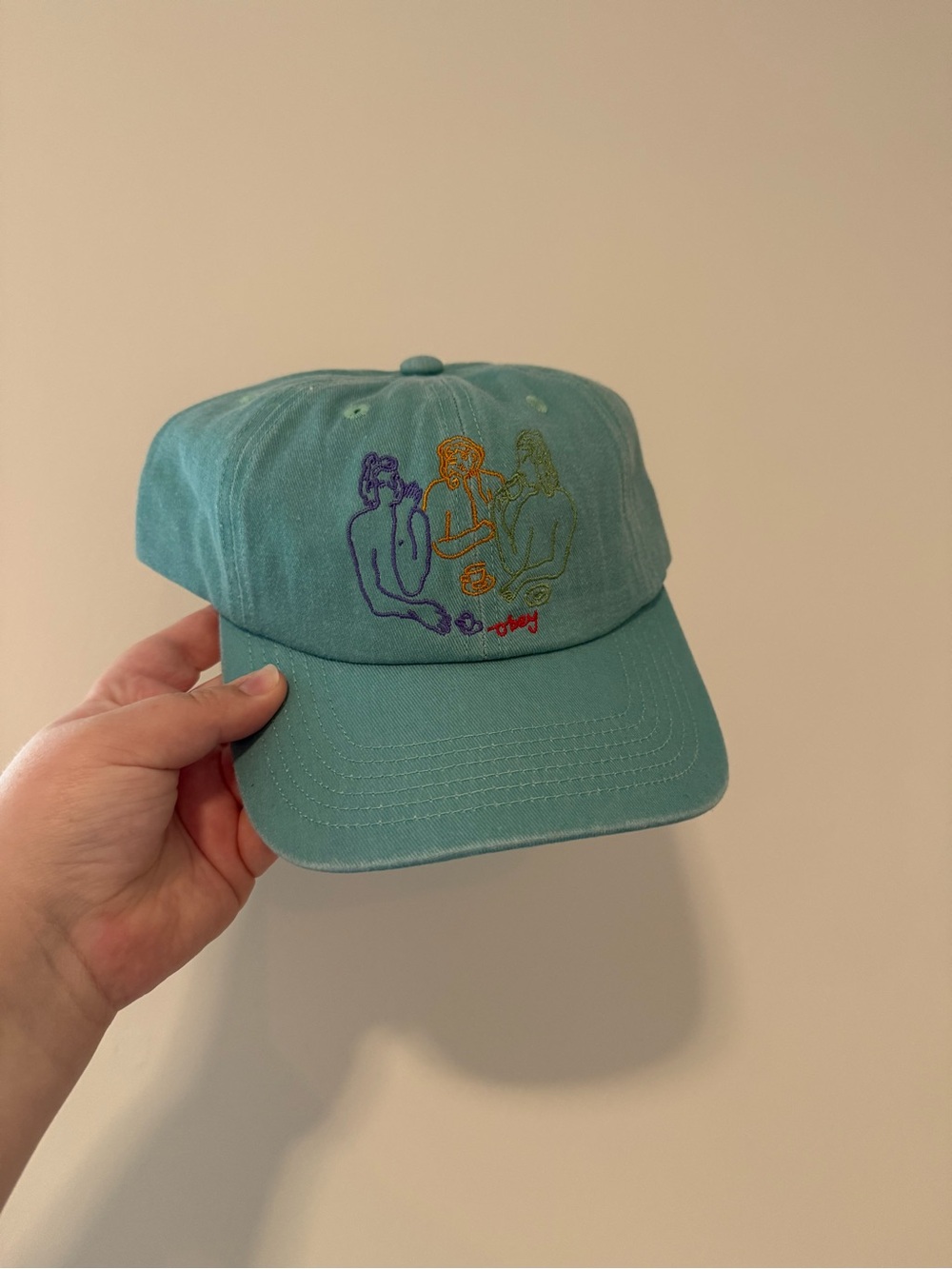 Obey Line Art Embroidered Adjustable Hat NWT